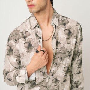 VASTRADO Men Classic Cutaway Collar Floral Printed Slim Fit Casual Shirt