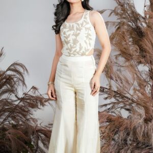 Embroidered Top With Trouser Co-Ords